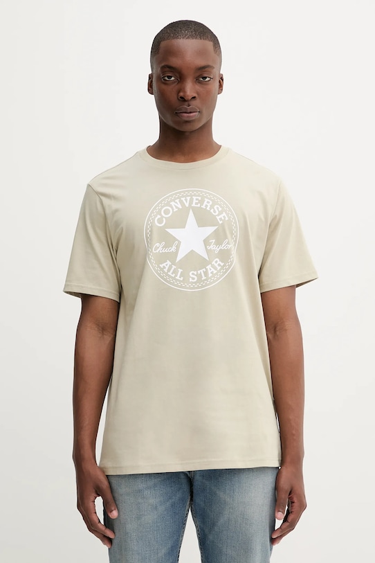 Converse t-shirt bawełniany nadruk beżowy 10025459.A36