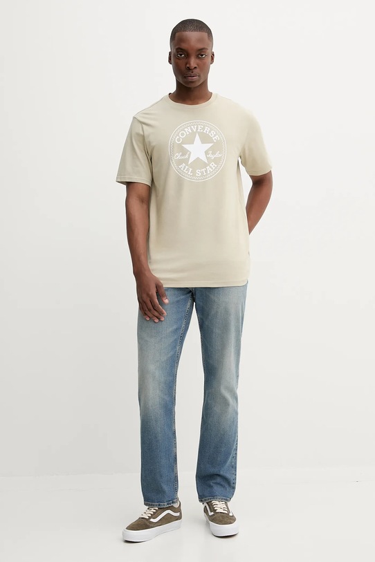 Converse t-shirt bawełniany 10025459.A36 beżowy SS25