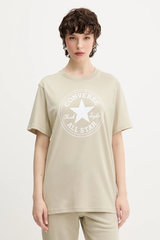 Converse t-shirt bawełniany 10025459.A36 beżowy SS25