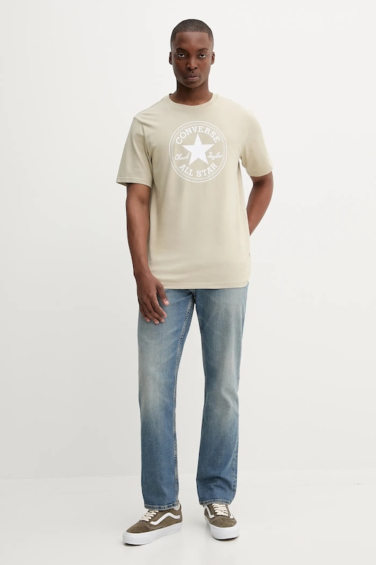 Odzież Converse t-shirt bawełniany 10025459.A36 beżowy