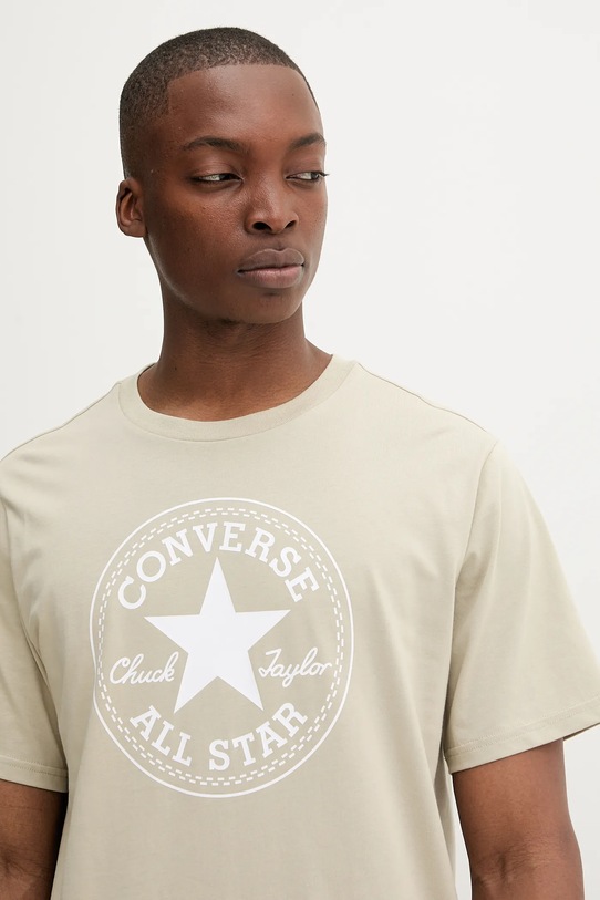 Converse t-shirt bawełniany beżowy 10025459.A36