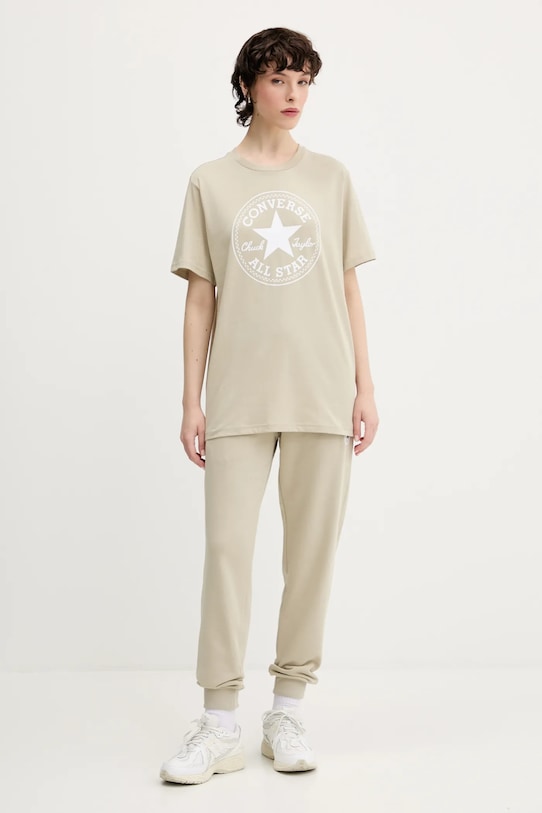 Converse t-shirt bawełniany beżowy 10025459.A36
