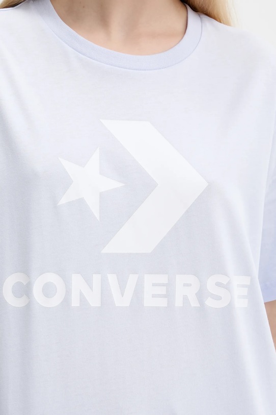 Памучна тениска Converse 10025458.A42 син
