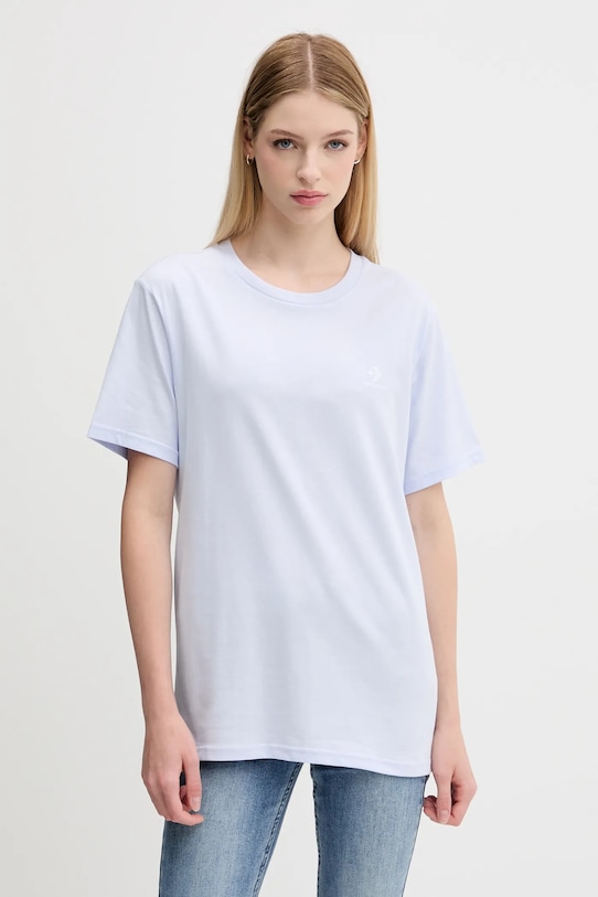 Converse tricou din bumbac imprimeu albastru 10023876.A48