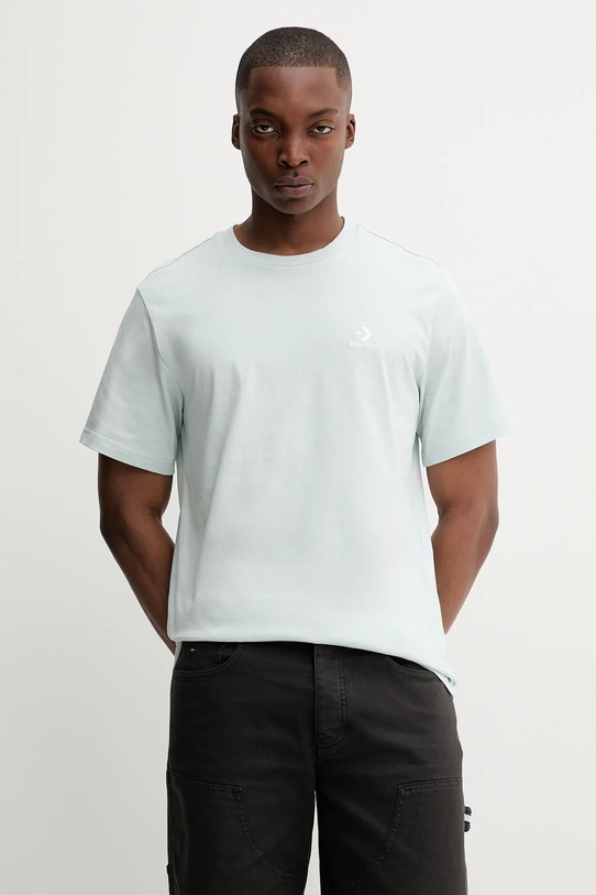 Converse t-shirt bawełniany bawełna turkusowy 10023876.A50