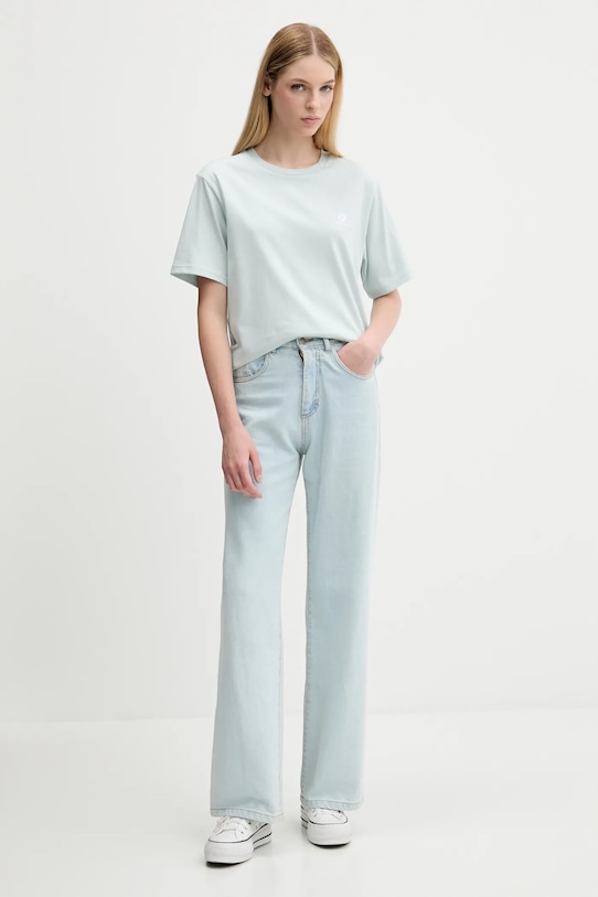 Converse t-shirt bawełniany 10023876.A50 turkusowy SS25