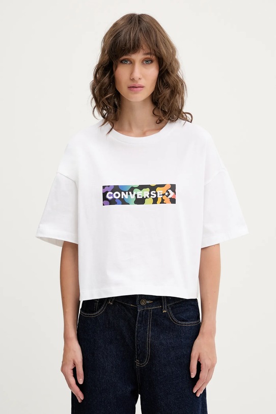Odzież Converse t-shirt bawełniany 10028588.A01 biały