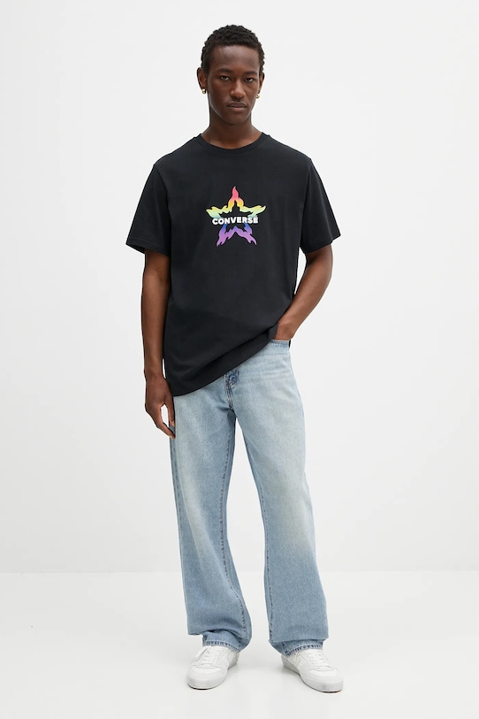 Converse t-shirt bawełniany czarny 10028587.A01