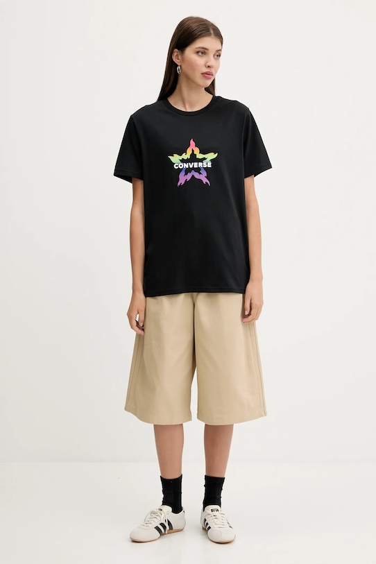 Converse t-shirt bawełniany 10028587.A01 czarny