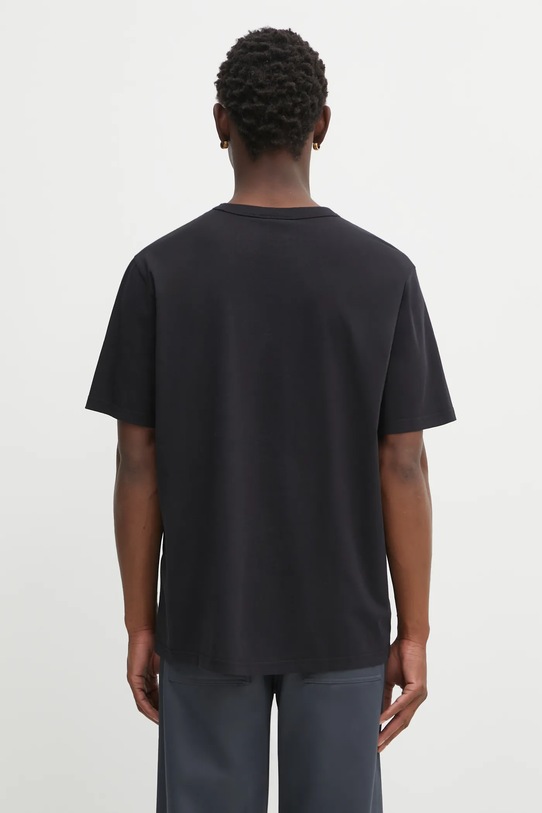 Café Kitsuné t-shirt bawełniany Barista Fox Patch Relax CKNU00102KJ7014 czarny