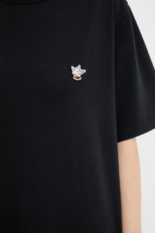 Café Kitsuné t-shirt bawełniany Barista Fox Patch Relax CKNU00102KJ7014