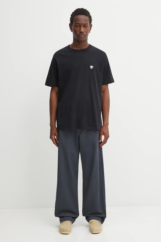 Café Kitsuné t-shirt in cotone Barista Fox Patch Relax CKNU00102KJ7014