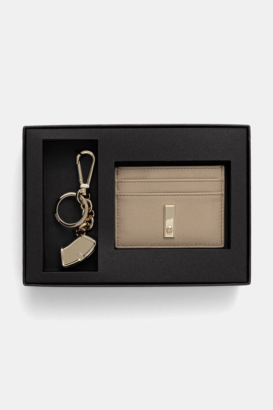 Δερμάτινη θήκη για κάρτες BOSS 50558140 μπεζ