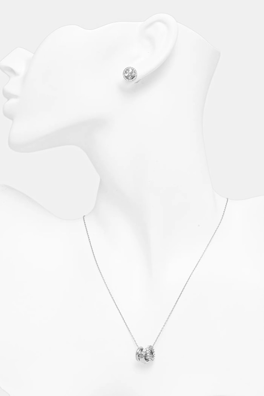 Náhrdelník a náušnice Tory Burch Miller Pave strieborná 177663.042