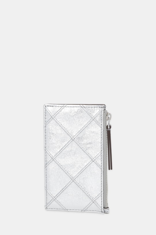 Tory Burch portfel skórzany Fleming 175191.040 srebrny SS26