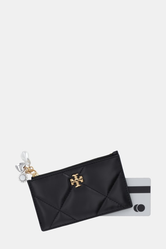 Akcesoria Tory Burch portfel skórzany Kira Diamond 175011.001 czarny