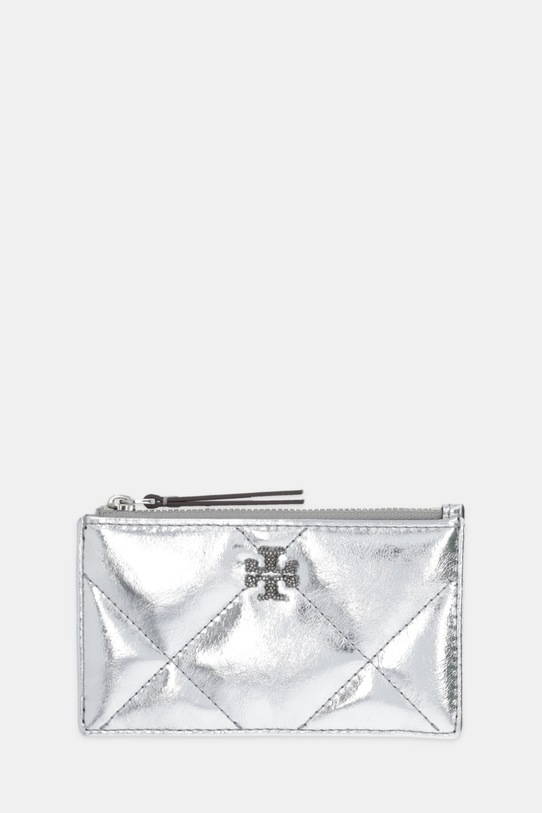 Tory Burch portfel skórzany Kira Diamond skóra licowa srebrny 175012.040