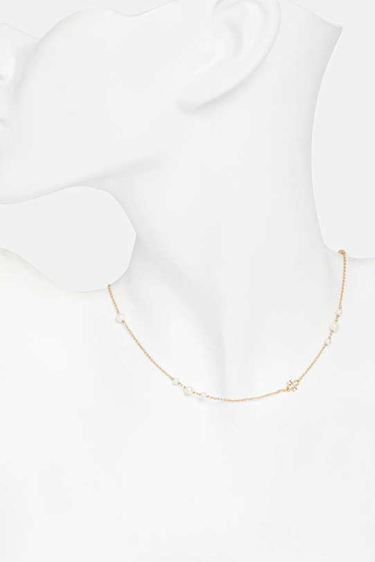 Akcesoria Tory Burch naszyjnik pozłacany Delicate Kira Pearl 176867.749 złoty
