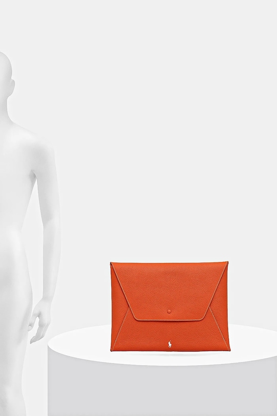 Polo Ralph Lauren pokrowiec na laptopa skórzany 427971194 pomarańczowy