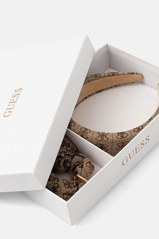 Guess opaska i gumka do włosów NOELLE 2-pack beżowy GFBOXW.P5403
