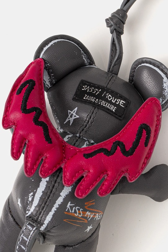 ZADIG&VOLTAIRE brelok skórzany LWOG02312 szary SS26