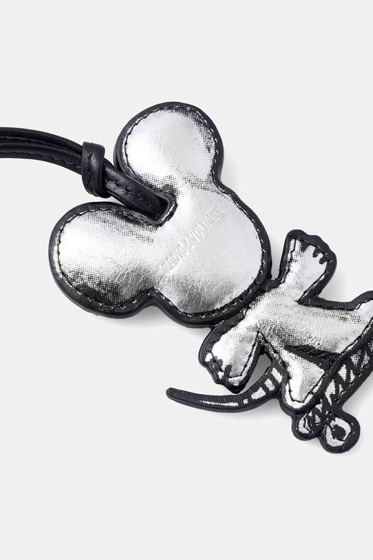 Dodatki Zadig&Voltaire obesek za ključe ženski usnjen LWOG02302 srebrna