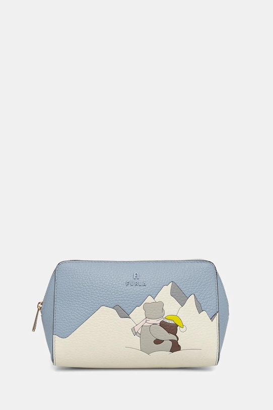 Furla kosmetyczka skórzana niebieski WE00618.BX4290.4500S
