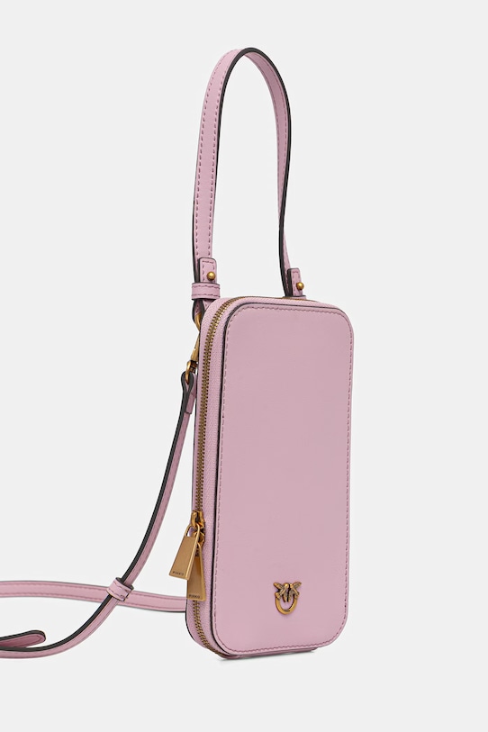 Pinko pokrowiec na telefon skórzany 106027.A0F1 różowy SS26