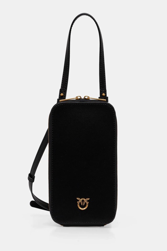 Δερμάτινη θήκη τηλεφώνου Pinko απλικέ μαύρο 106027.A0F1