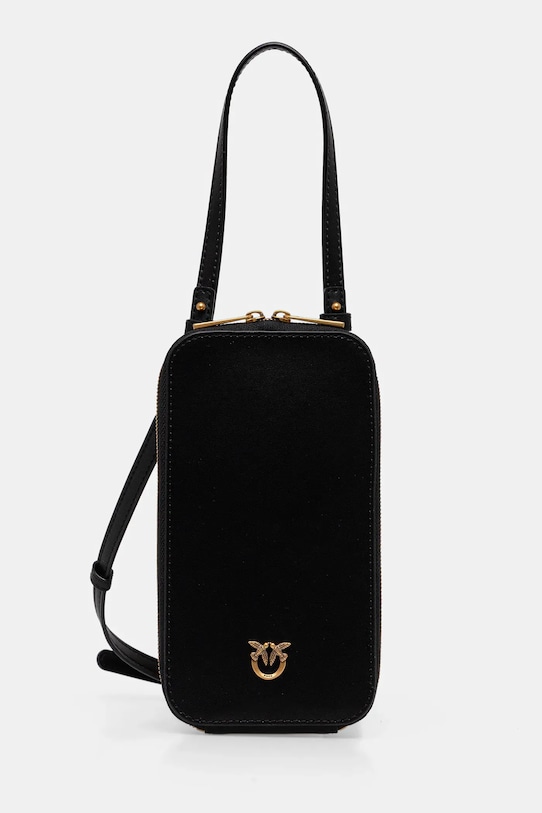 Δερμάτινη θήκη τηλεφώνου Pinko απλικέ μαύρο 106027.A0F1