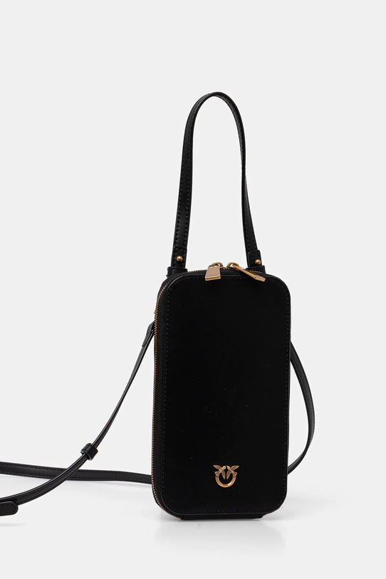 Δερμάτινη θήκη τηλεφώνου Pinko 106027.A0F1 μαύρο SS26