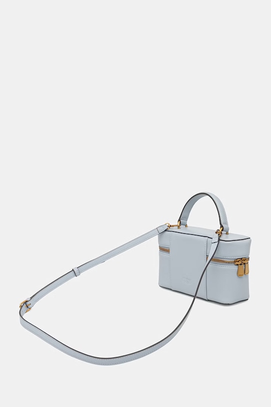 Doplnky Pinko kufríková kabelka dámska kožená 106382.A0QO modrá