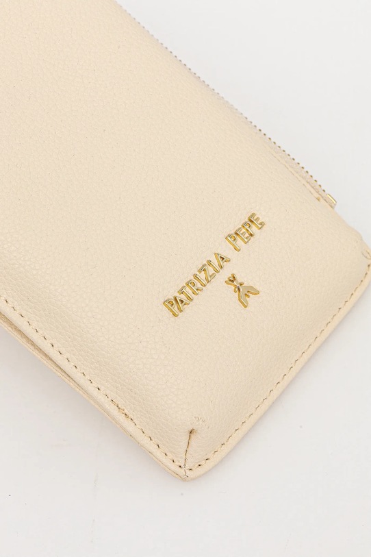 Patrizia Pepe pokrowiec na telefon skórzany beżowy 8Q0029.L001