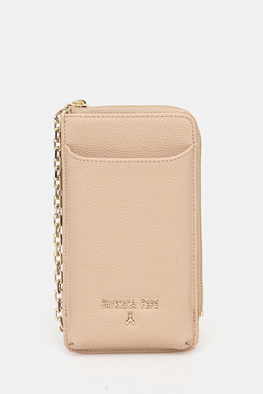 Patrizia Pepe pokrowiec na telefon skórzany na telefon beżowy 8Q0029.L001
