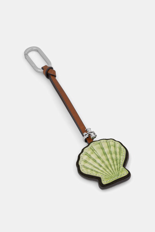 Tory Burch brelok skórzany Shell zielony 179177