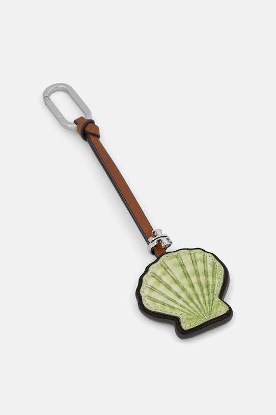 Tory Burch brelok skórzany Shell zielony 179177