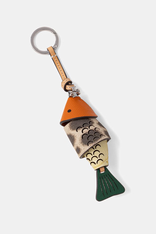 Tory Burch brelok damski skórzany Fish Key pomarańczowy 181674
