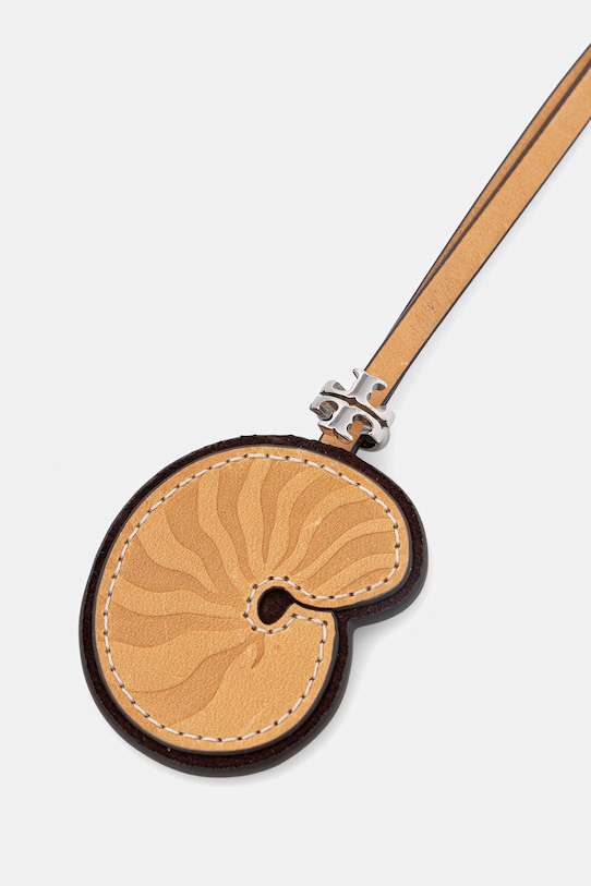 Tory Burch brelok skórzany Snail Shell 181675 beżowy SS26