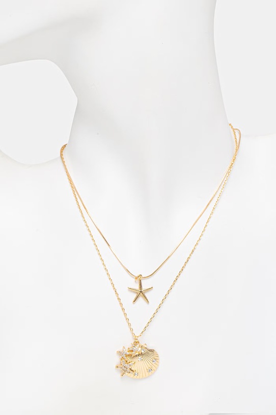 Dodatki Aldo ogrlica ženska kovinska s kubičnim cirkonijem SEACHARMSIE paket 2 kosov SEACHARMSIE.972 zlata