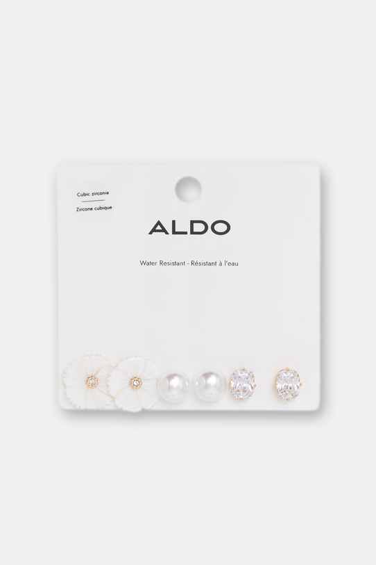 Aldo komplet naušnica za žene od metala s cirkonom STASSIA 3-pack bež STASSIA.102