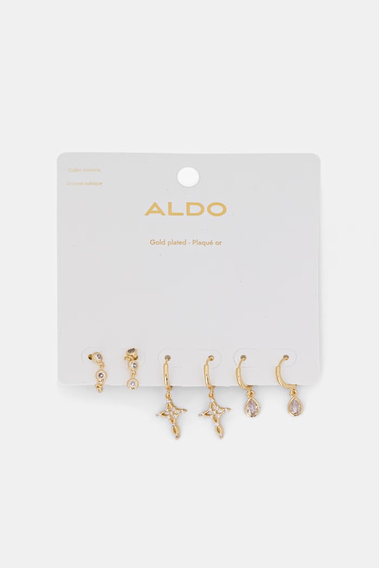 Aldo sada náušníc dámskych pozlátených so zirkónom SHANNONN 3-pak zlatá SHANNONN.972