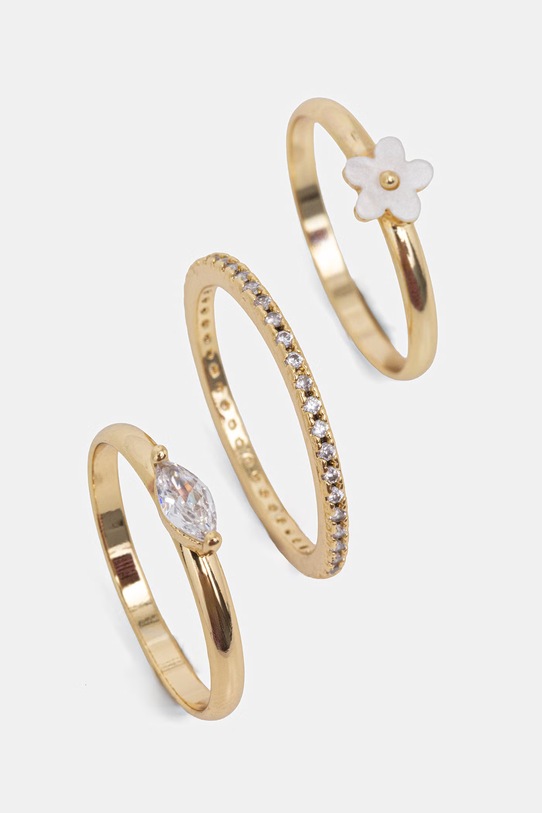 Aldo sada prsteňov dámska pozlátená zirkón BLOOMINIE 3-pak zlatá BLOOMINIE.972