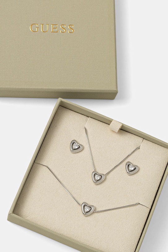 Náhrdelník, náramek a náušnice Guess BELOVED JUBS06.005JW stříbrná