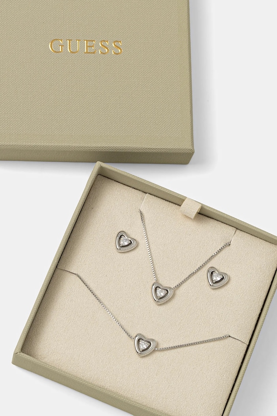 Guess naszyjnik, bransoletka i kolczyki BELOVED JUBS06.005JW srebrny