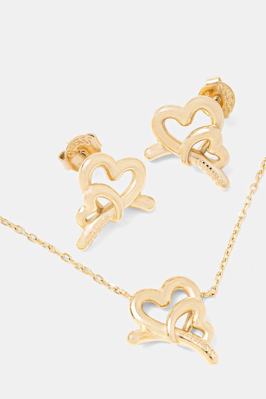 Guess naszyjnik i kolczyki LOVE BITES JUBS06.010JW złoty SS26