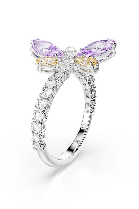 Akcesoria Swarovski pierścionek damski metalowy z kryształem Ariana Grande x Swarovski 5737368 srebrny