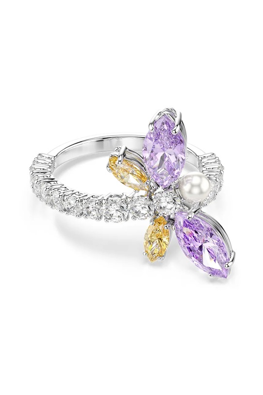 Swarovski pierścionek damski metalowy z cyrkonią Ariana Grande x Swarovski srebrny 5737366