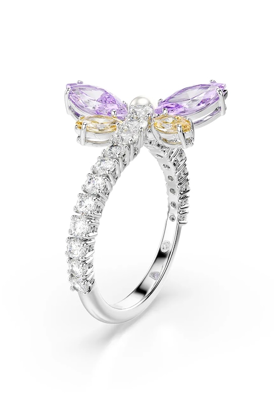 Akcesoria Swarovski pierścionek damski metalowy z kryształem Swarovski Ariana Grande x Swarovski 5737370 srebrny