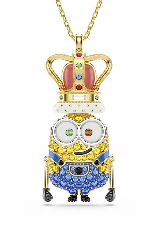 Swarovski náhrdelník s přívěskem dámský, pozlacený kov, Swarovski krystal MINIONS zlatá 5743385