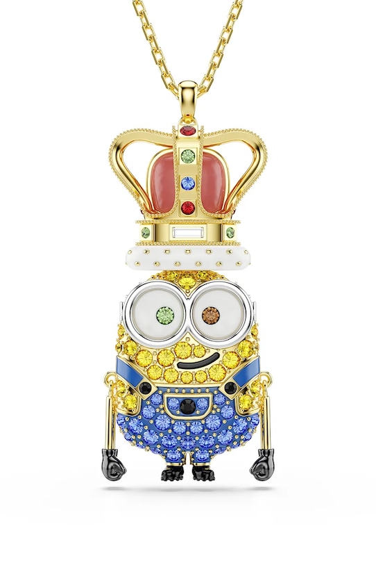 Swarovski náhrdelník s přívěskem dámský, pozlacený kov, Swarovski krystal MINIONS zlatá 5743385
